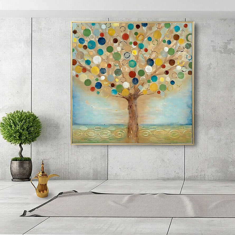 Peacock Leaves, Nature's Majesty Oil Canvas