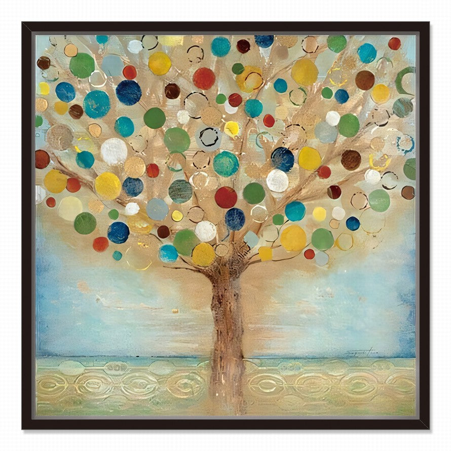 Peacock Leaves, Nature's Majesty Oil Canvas