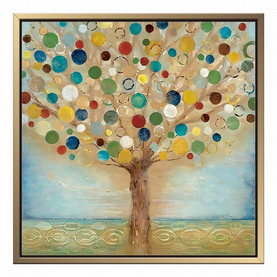 Peacock Leaves, Nature's Majesty Oil Canvas