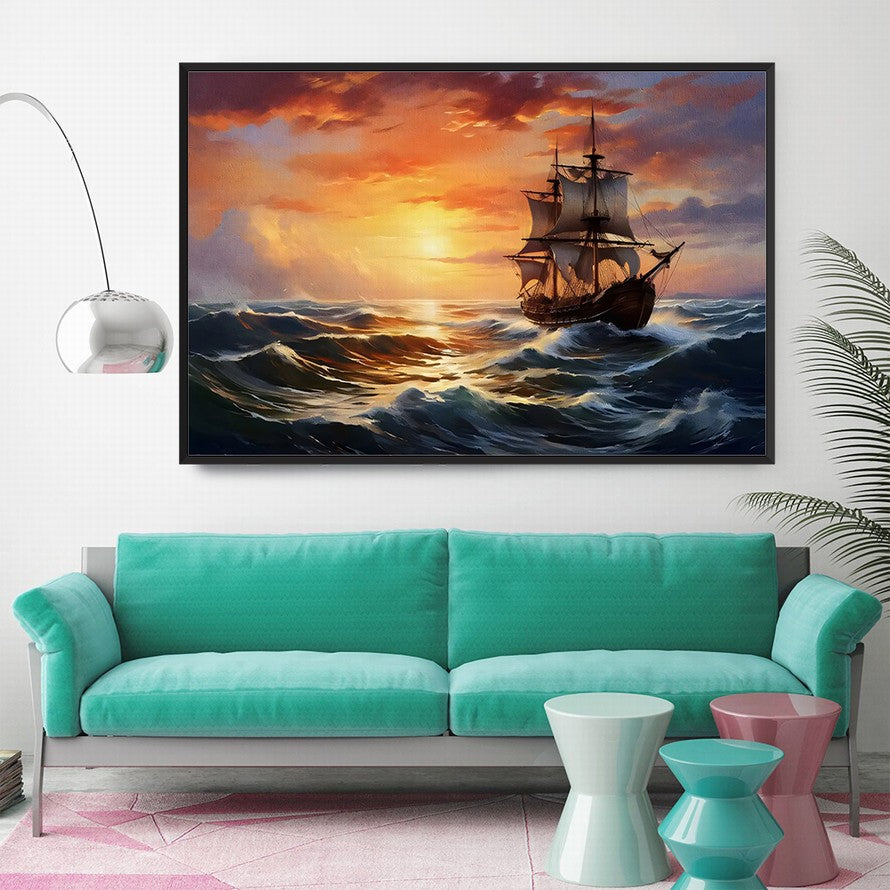 Twilight Sail, Golden Reflections Canvas