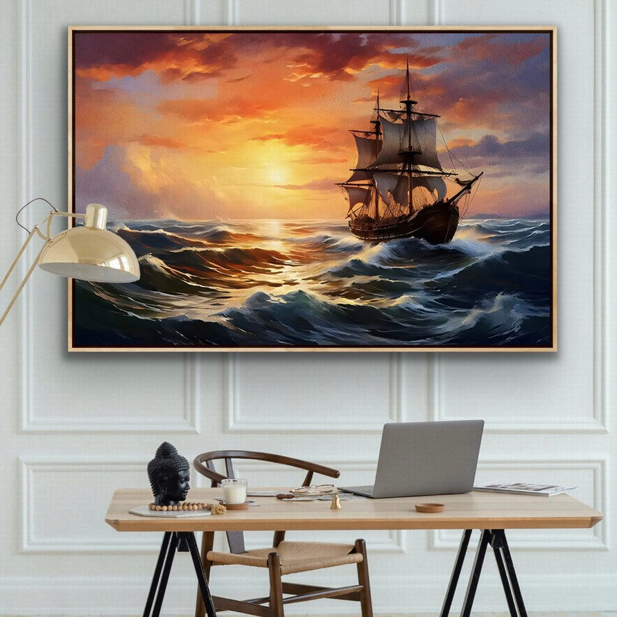 Twilight Sail, Golden Reflections Canvas