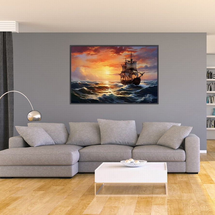Twilight Sail, Golden Reflections Canvas
