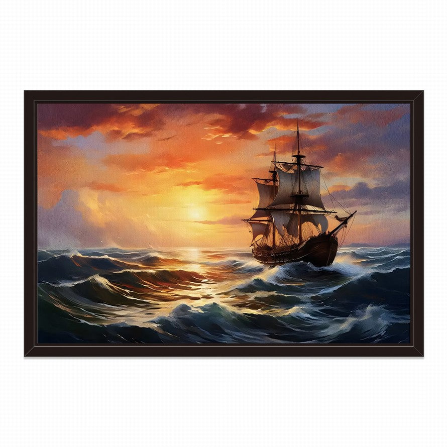 Twilight Sail, Golden Reflections Canvas