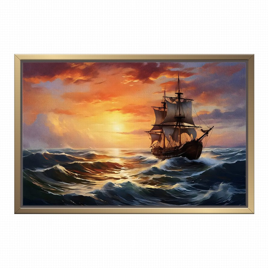 Twilight Sail, Golden Reflections Canvas