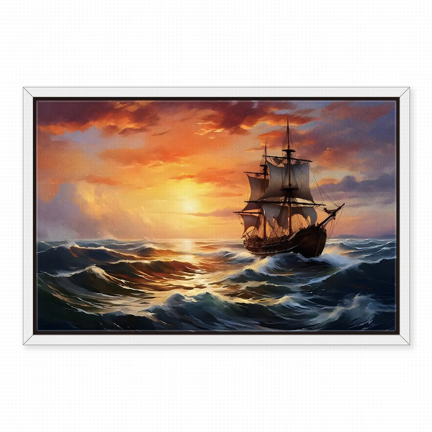 Twilight Sail, Golden Reflections Canvas
