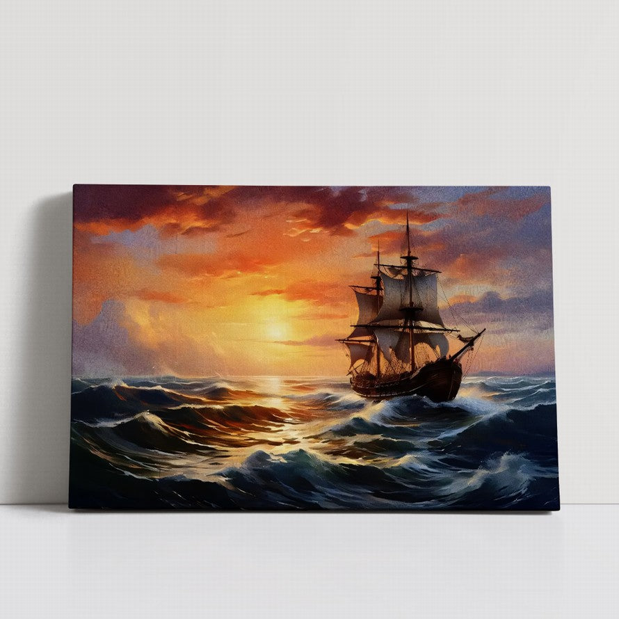 Twilight Sail, Golden Reflections Canvas