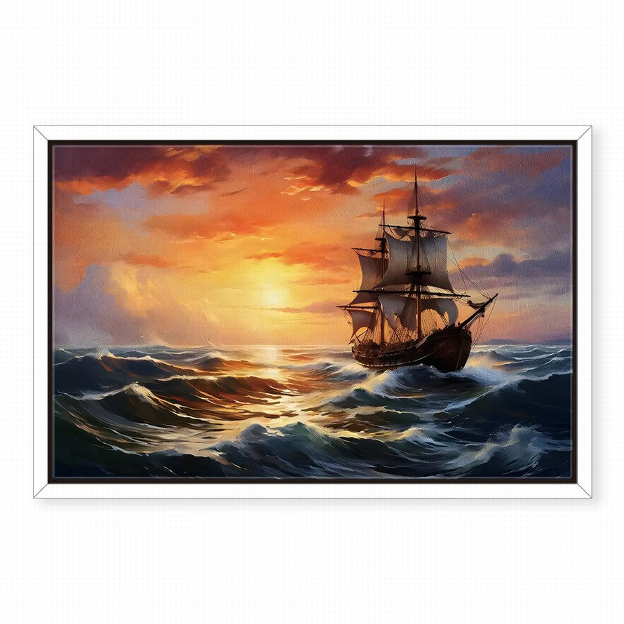 Twilight Sail, Golden Reflections Canvas