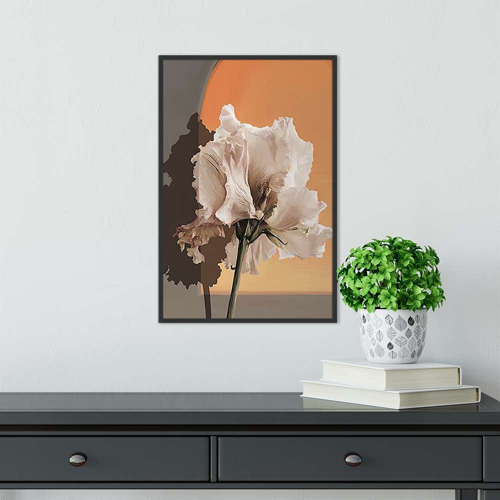 Morandi White Minimalist Flower Prints