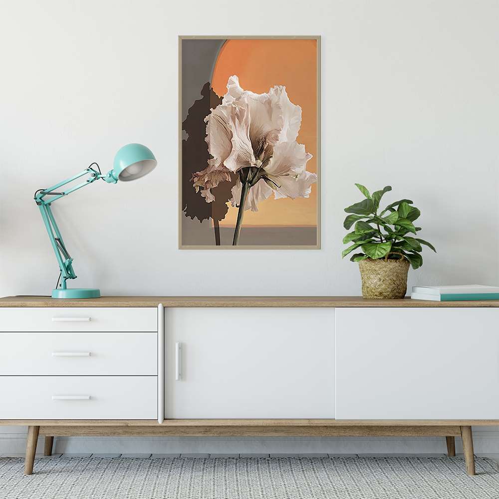 Morandi White Minimalist Flower Prints
