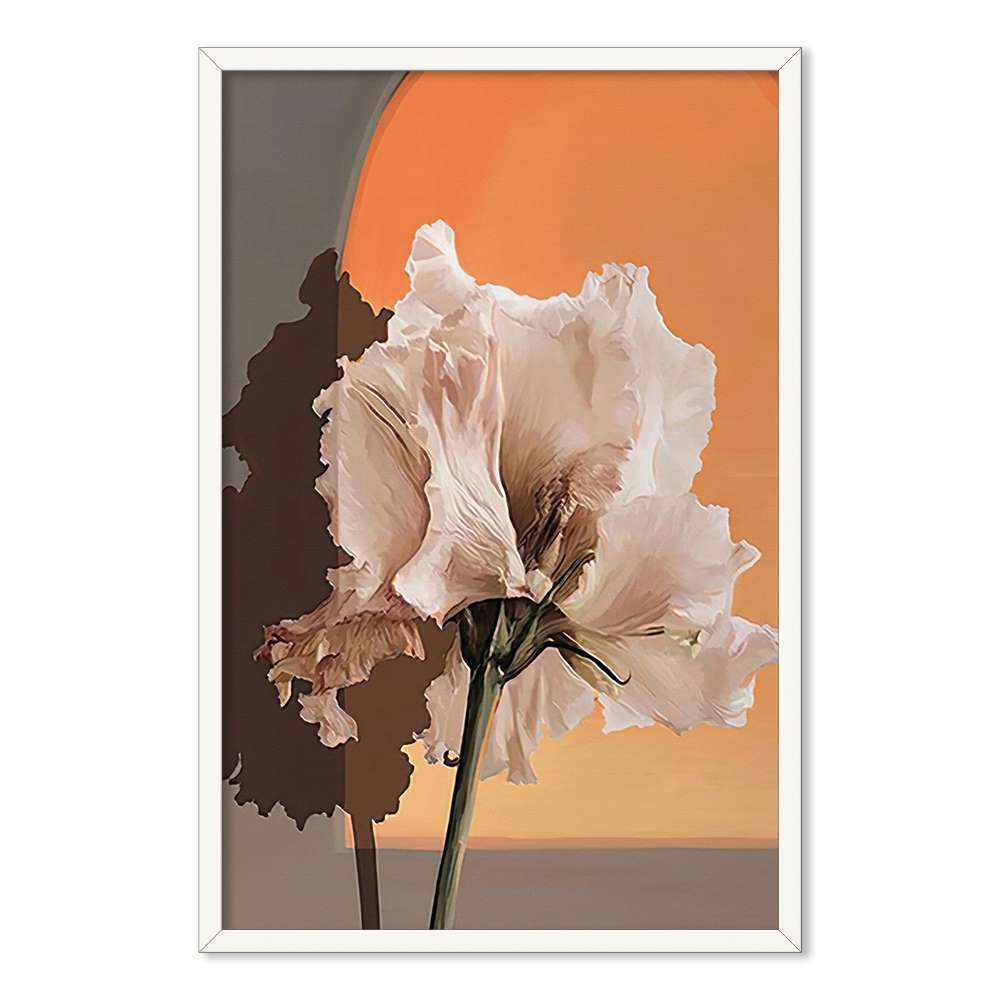 Morandi White Minimalist Flower Prints