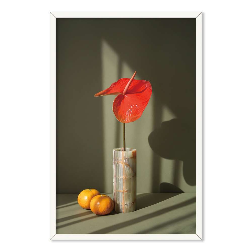 Morandi Red Flower In a Vase Prints