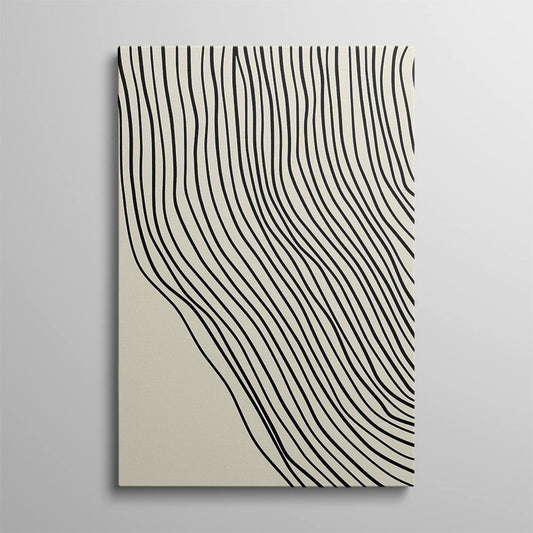 Beige Wave Lines Wall Art
