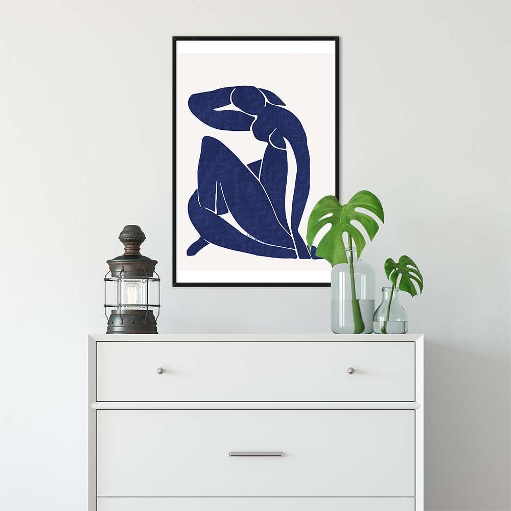 Klein Blue Art Manly Abstract Painting Prints