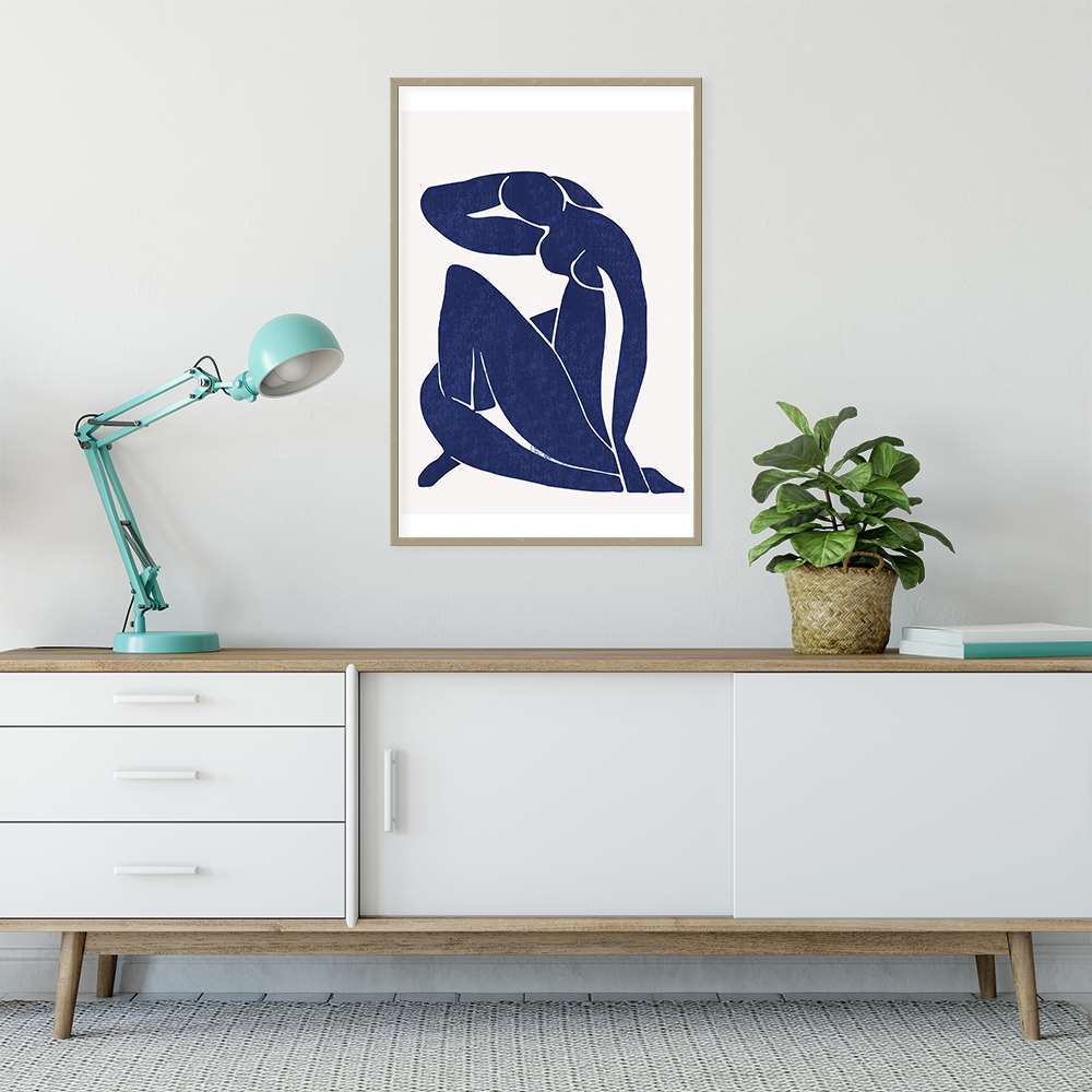 Klein Blue Art Manly Abstract Painting Prints