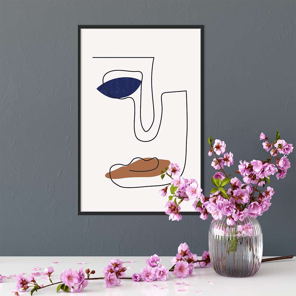 Klein Blue Art Abstract Line Art Prints