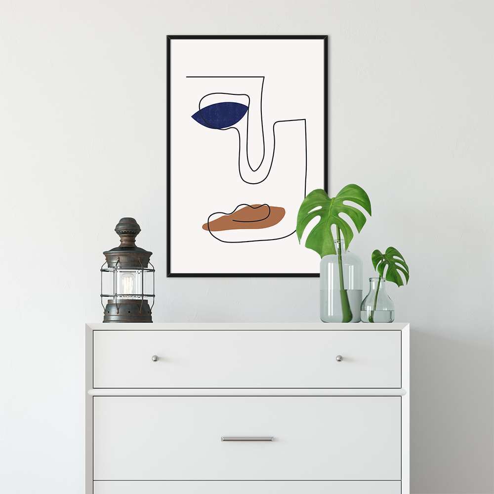 Klein Blue Art Abstract Line Art Prints