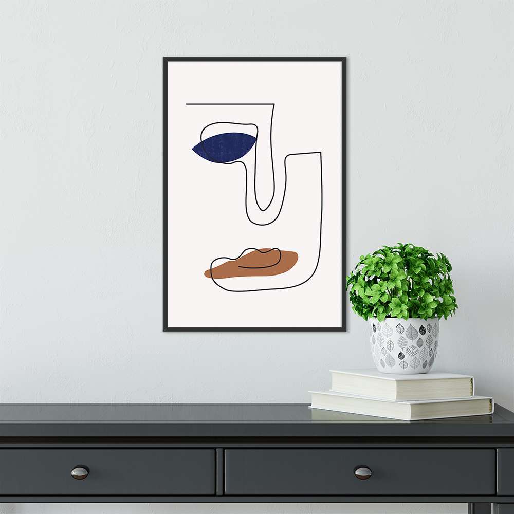 Klein Blue Art Abstract Line Art Prints