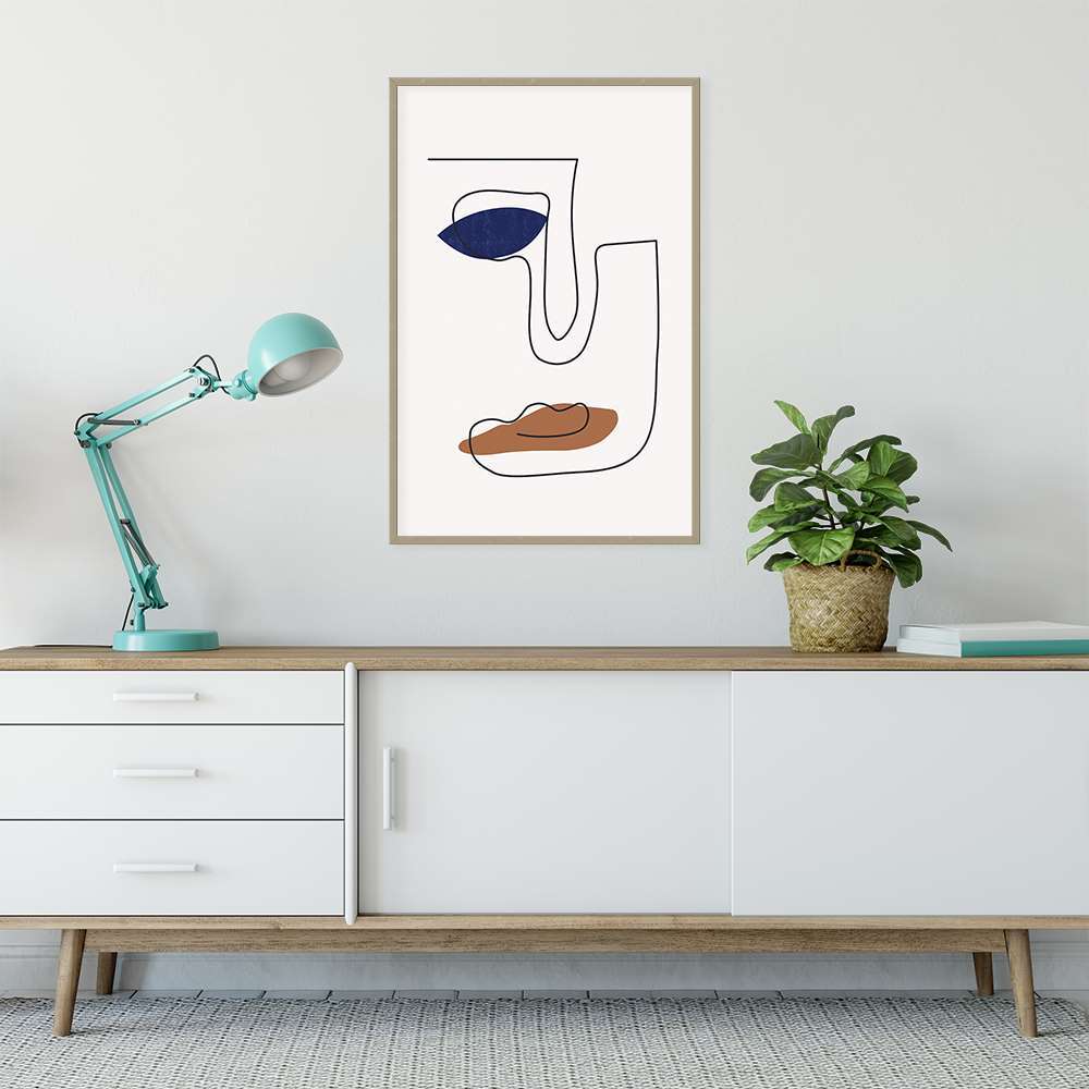 Klein Blue Art Abstract Line Art Prints