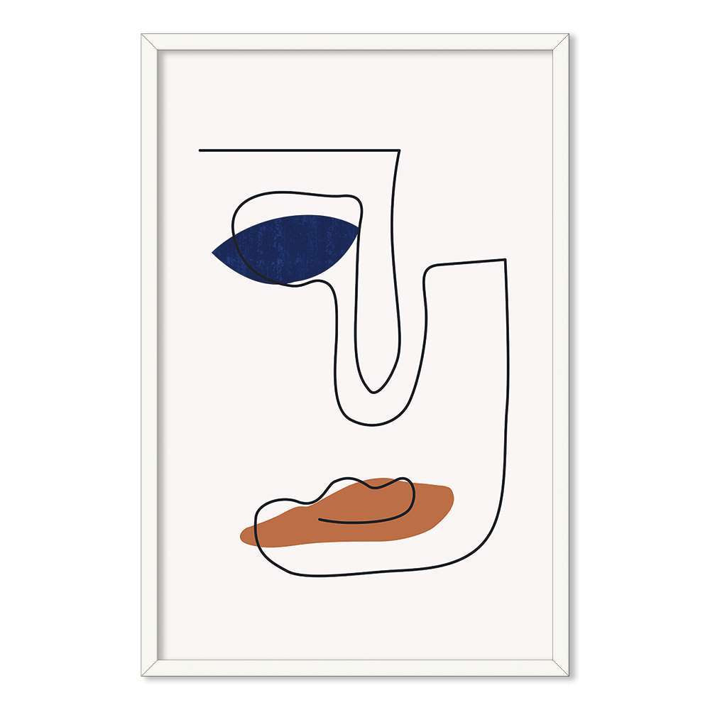 Klein Blue Art Abstract Line Art Prints