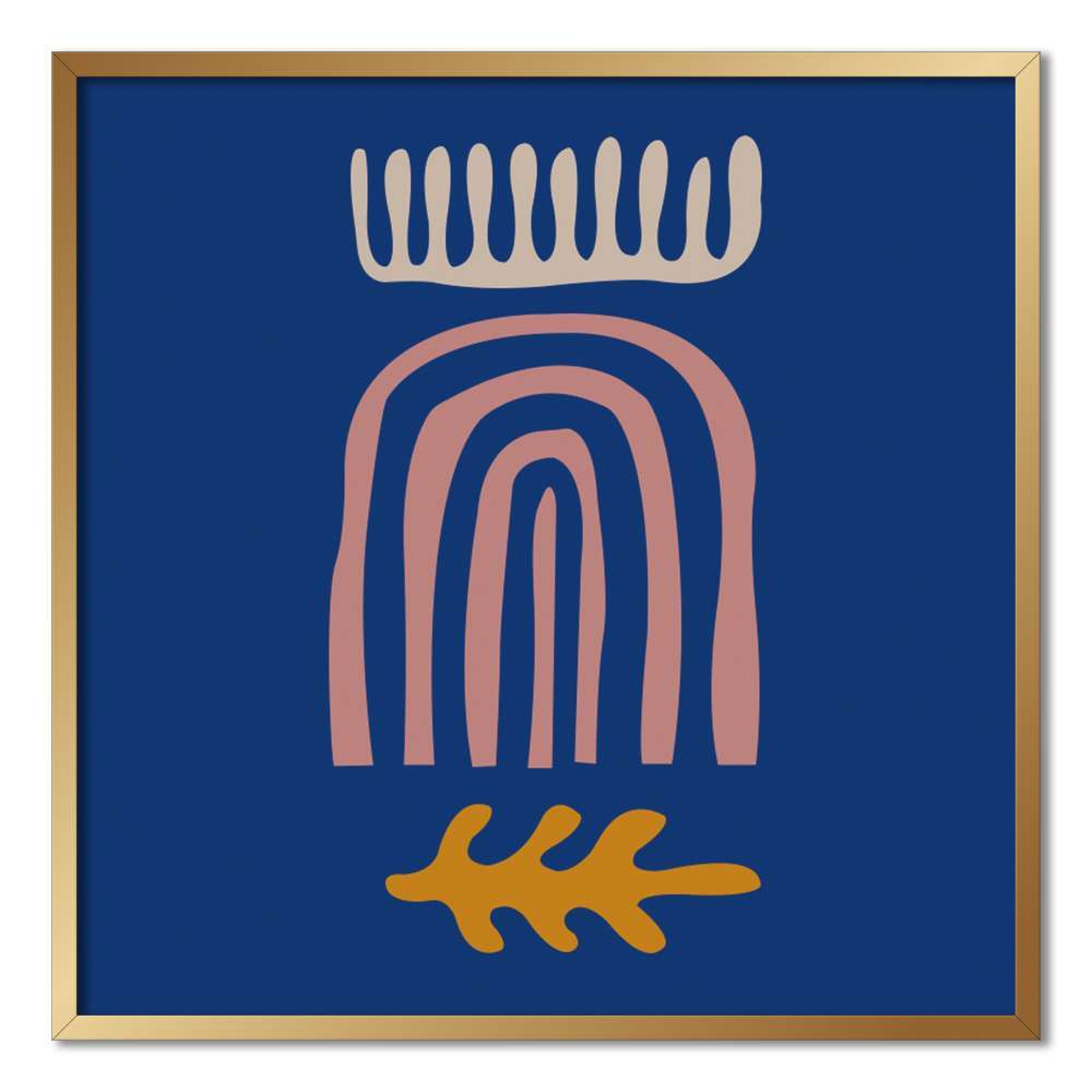 Klein Blue Art Curve-Vave Shape Prints