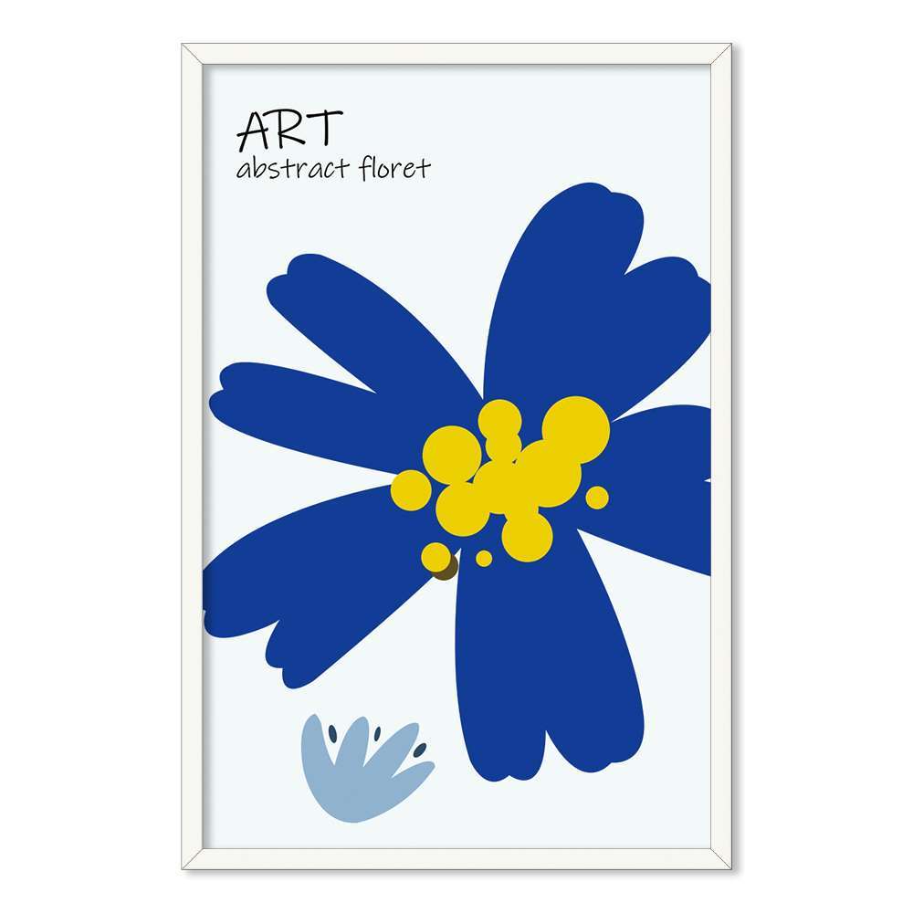 Klein Blue Art Flower Dotted Yellow Prints