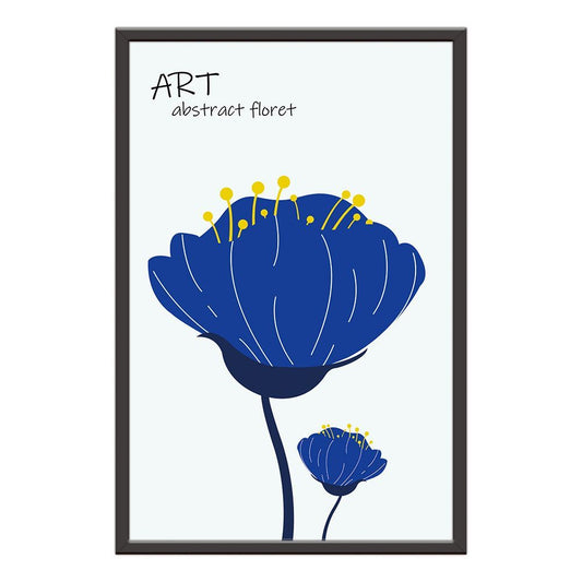 Klein Blue Art Flowers Stroke Illustration Prints