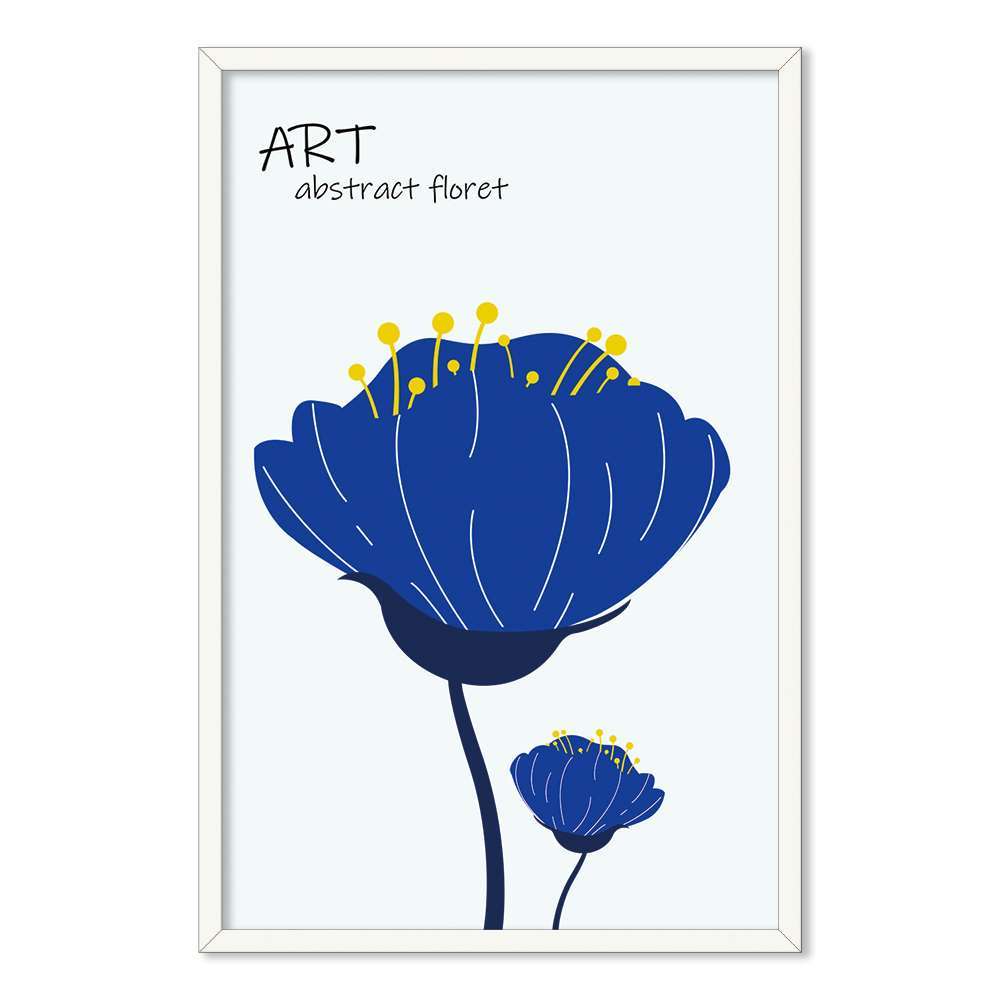 Klein Blue Art Flowers Stroke Illustration Prints