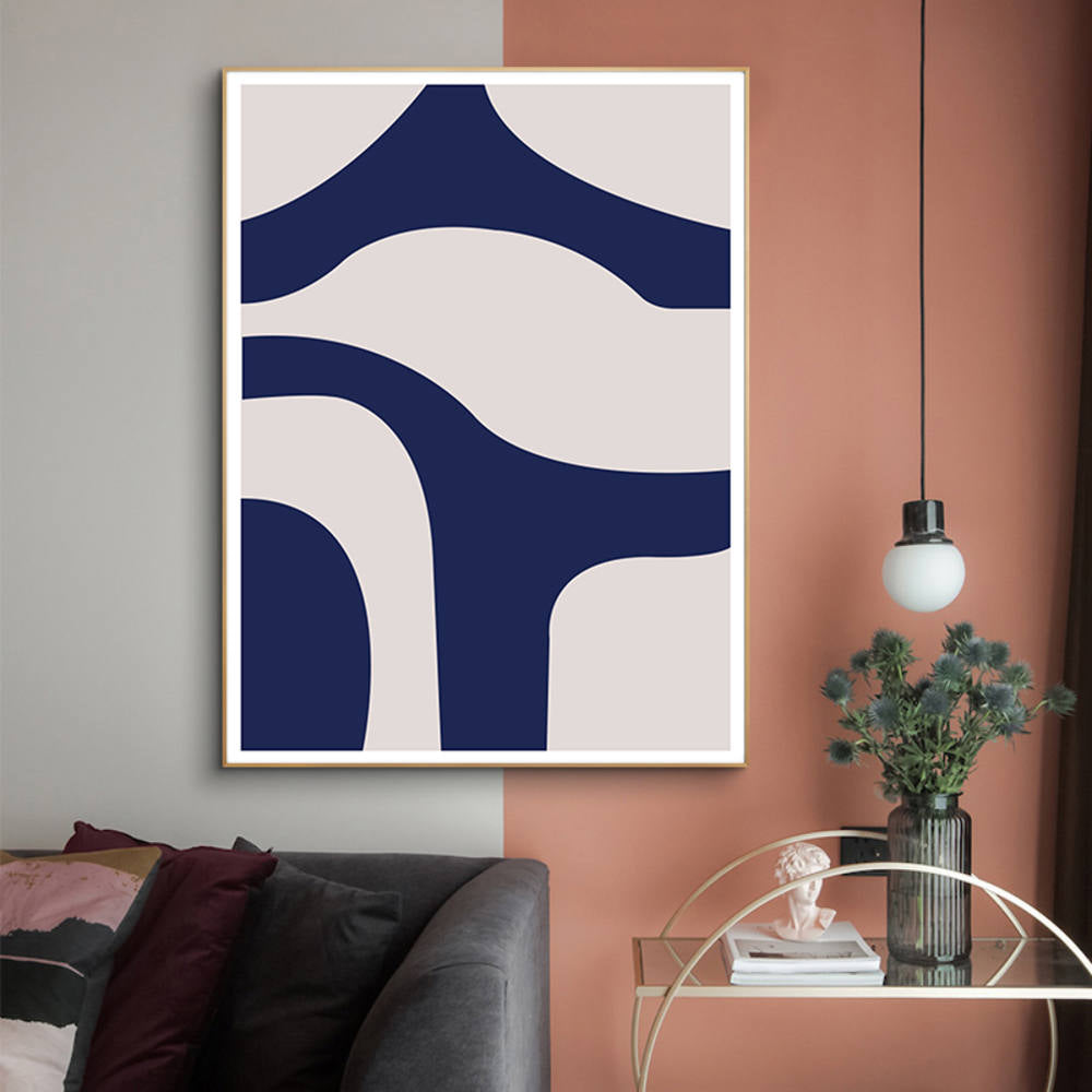 Royal Blue and Beige Abstract Painting