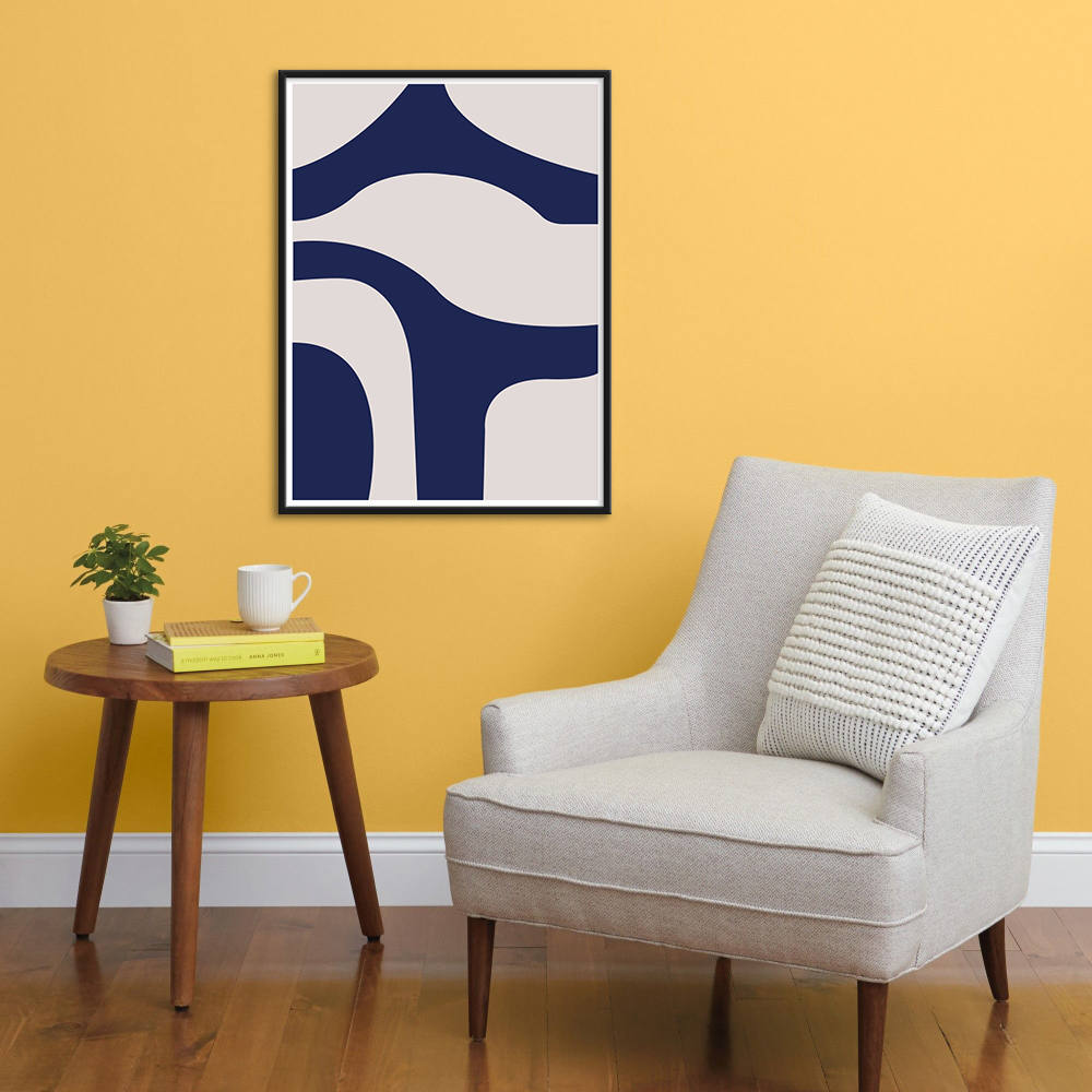 Royal Blue and Beige Abstract Painting
