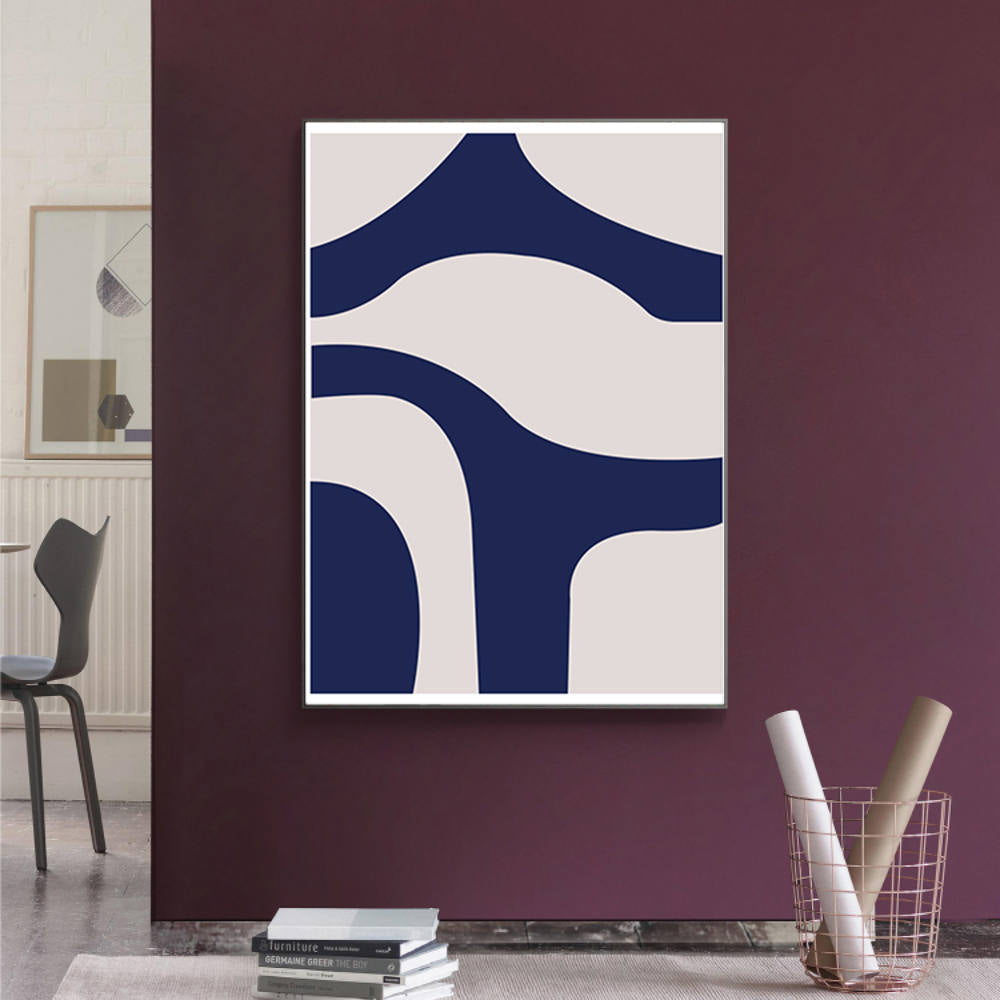 Royal Blue and Beige Abstract Painting
