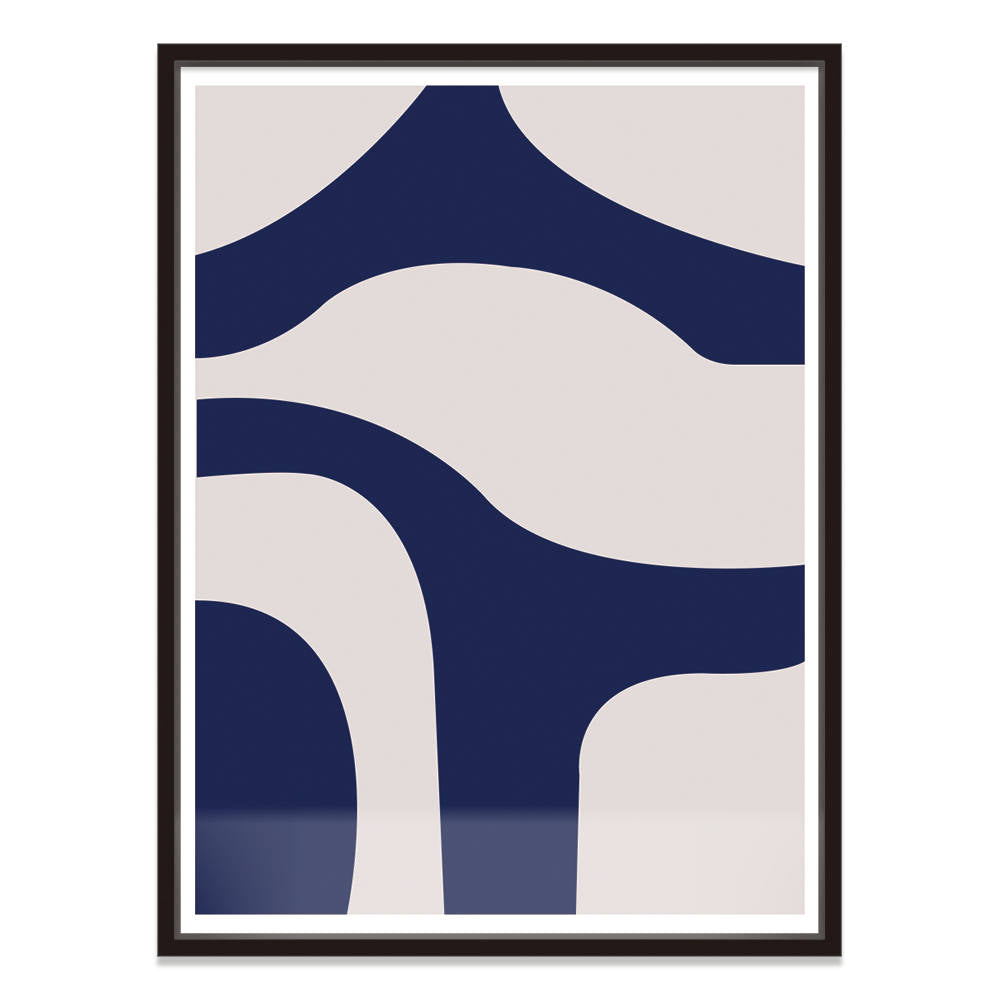 Royal Blue and Beige Abstract Painting