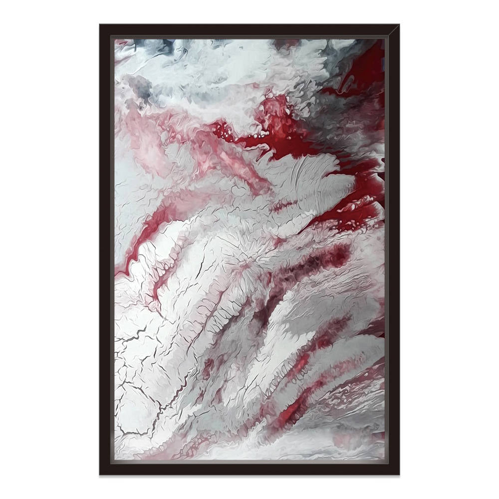 Blow Out in Red and White Abstract Oil Painting