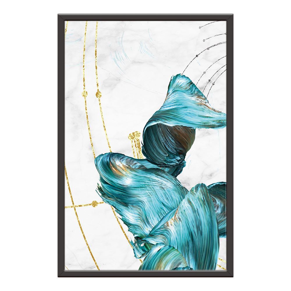 Turquoise Graphic Design Abstract New Chinese Prints