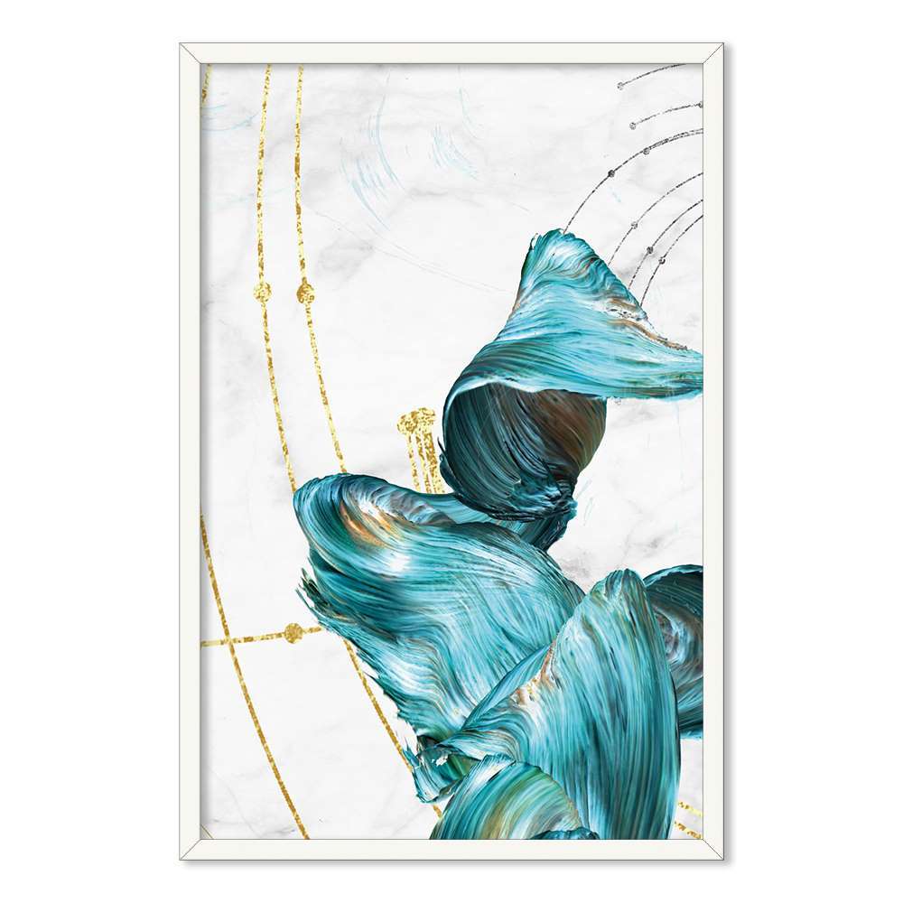Turquoise Graphic Design Abstract New Chinese Prints