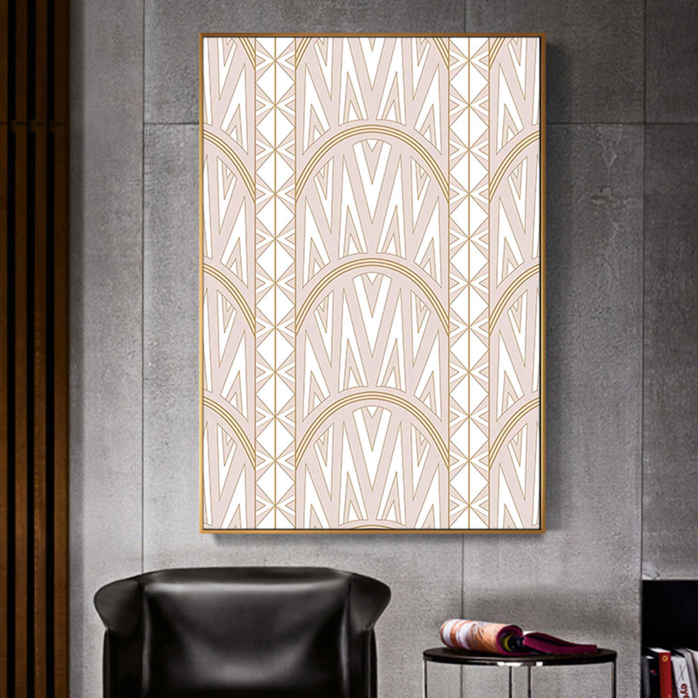 Geometric Patterns in Pastel Color Canvas