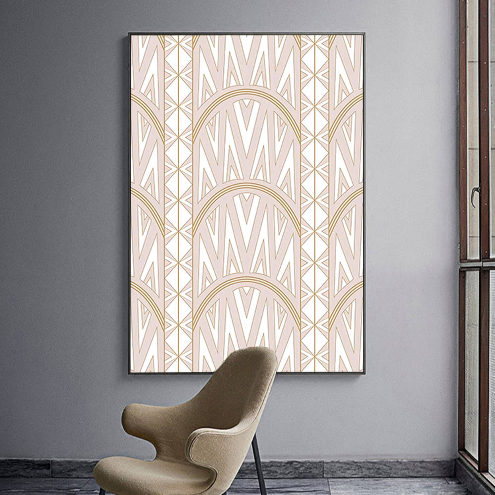 Geometric Patterns in Pastel Color Canvas