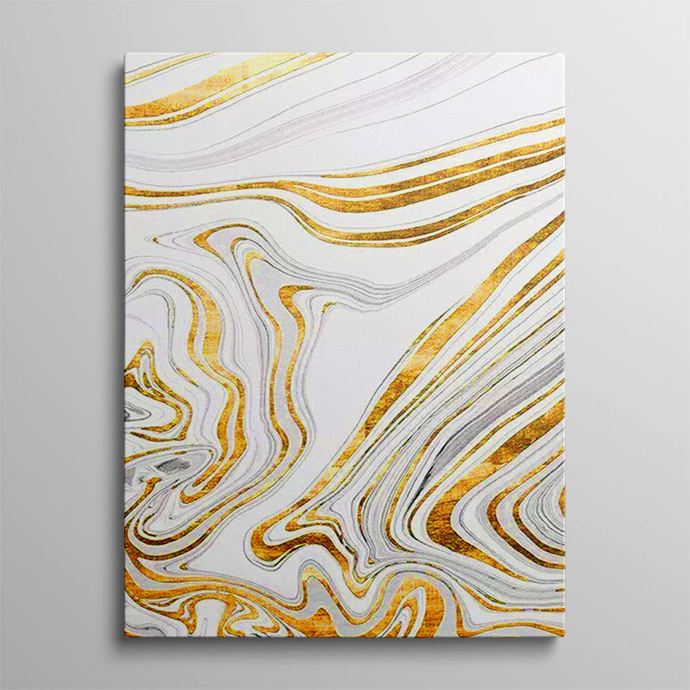 Golden Flow Marble Art Painting