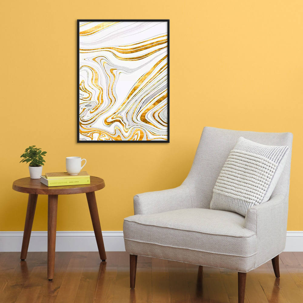 Golden Flow Marble Art Painting