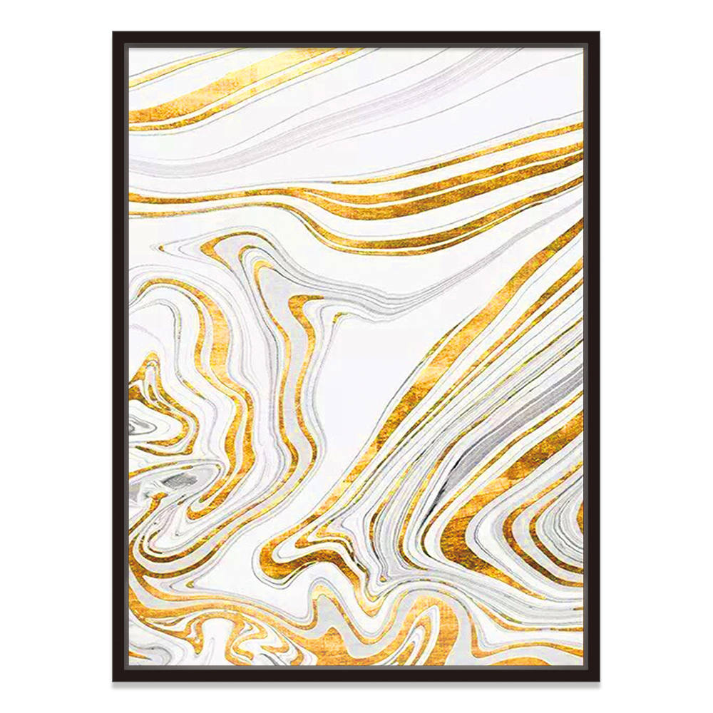 Golden Flow Marble Art Painting