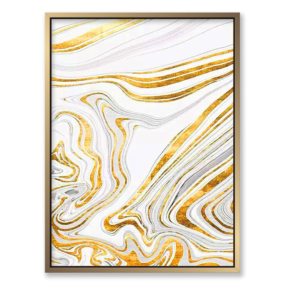Golden Flow Marble Art Painting