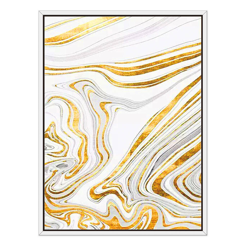 Golden Flow Marble Art Painting