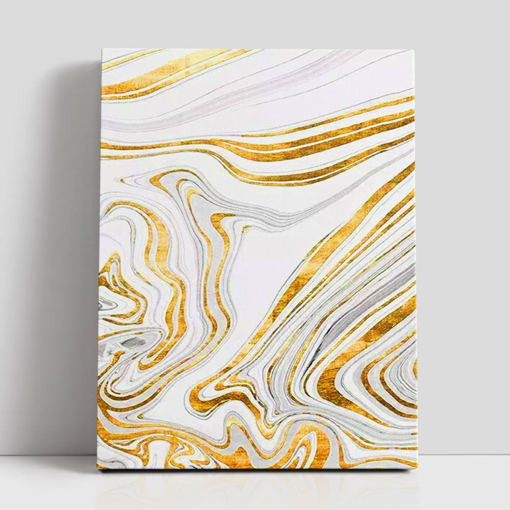 Golden Flow Marble Art Painting