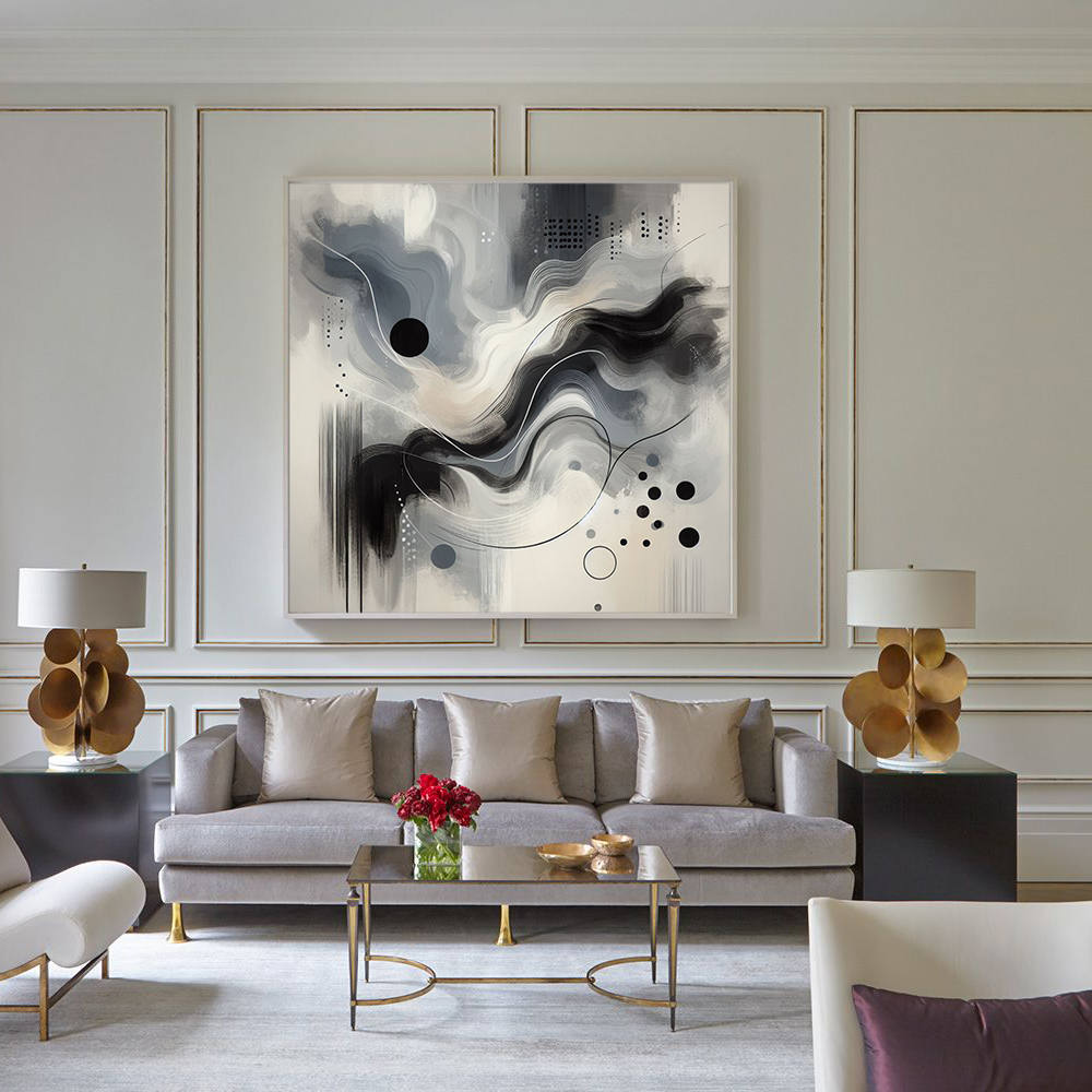 Black and White Marble Ink Splash