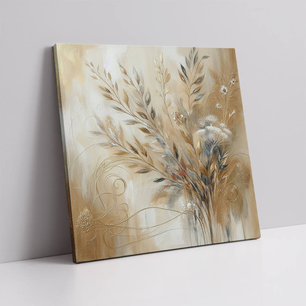 Brown Hues of Flower and Leaves Canvas