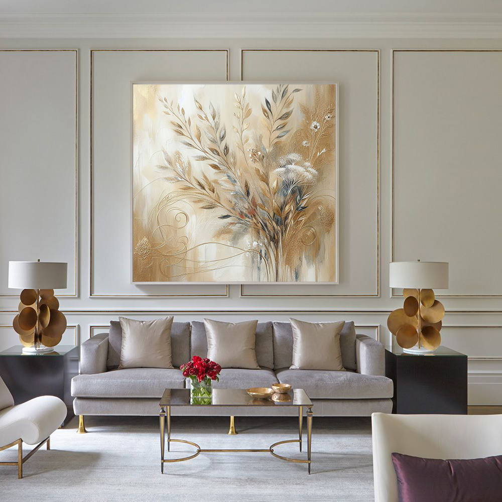 Brown Hues of Flower and Leaves Canvas