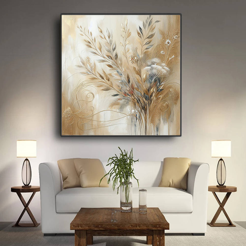 Brown Hues of Flower and Leaves Canvas