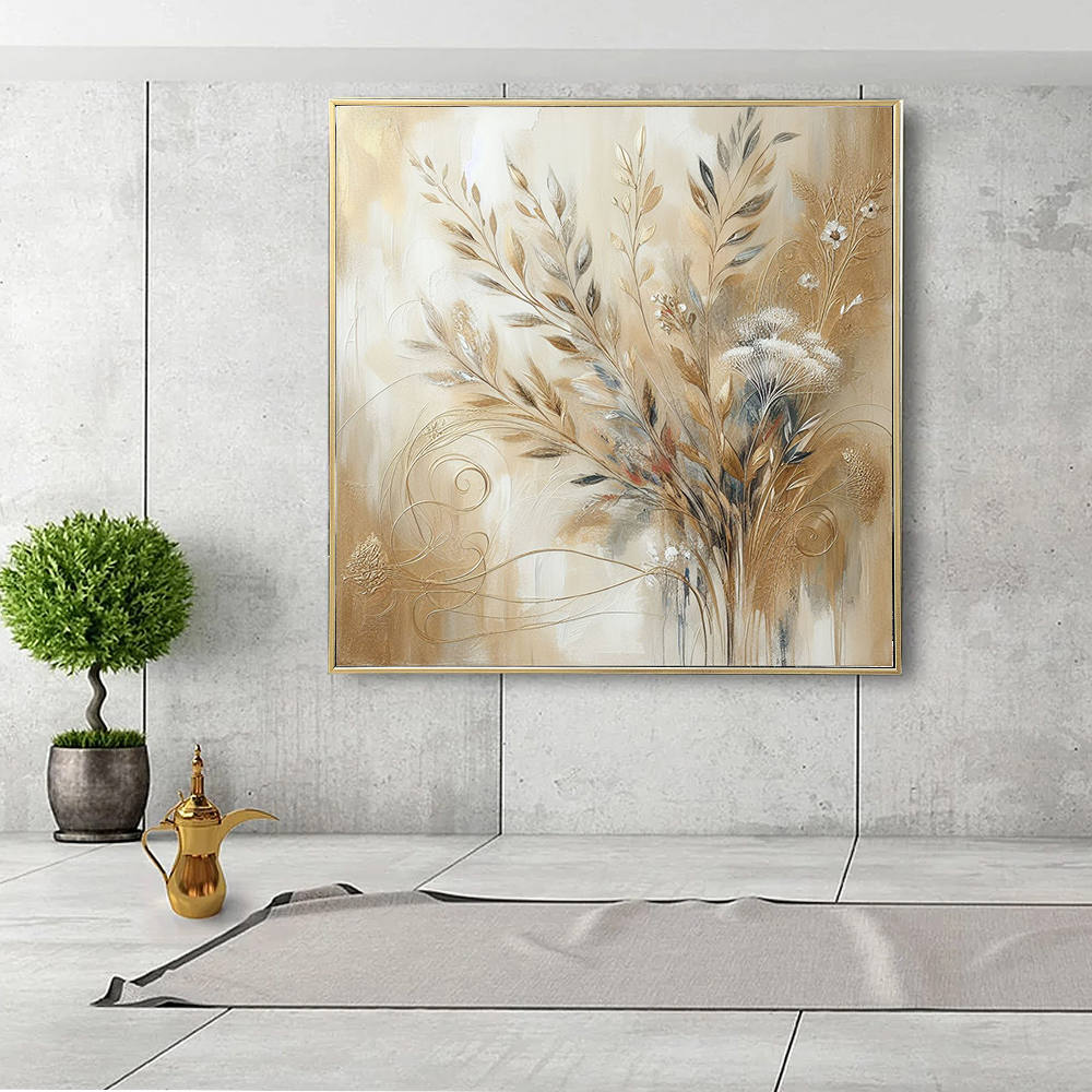 Brown Hues of Flower and Leaves Canvas