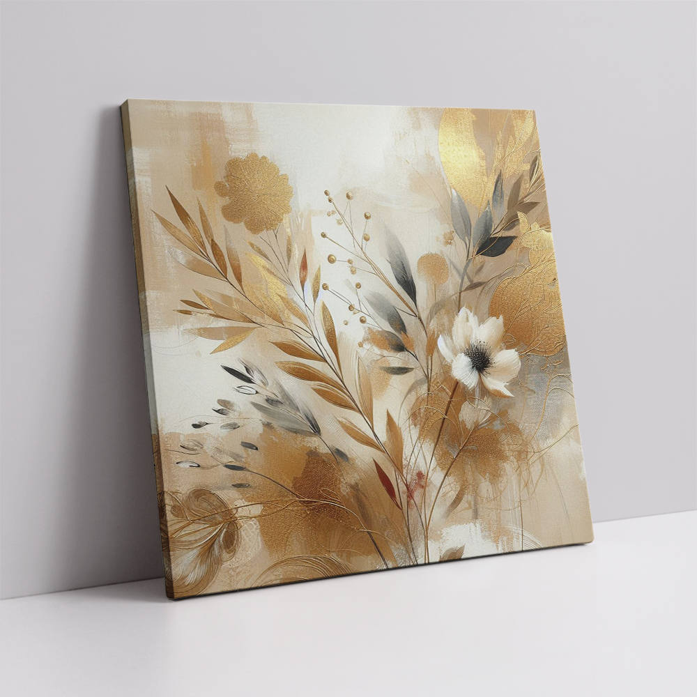 Touch of Brown Floral and Leaves Wall Art