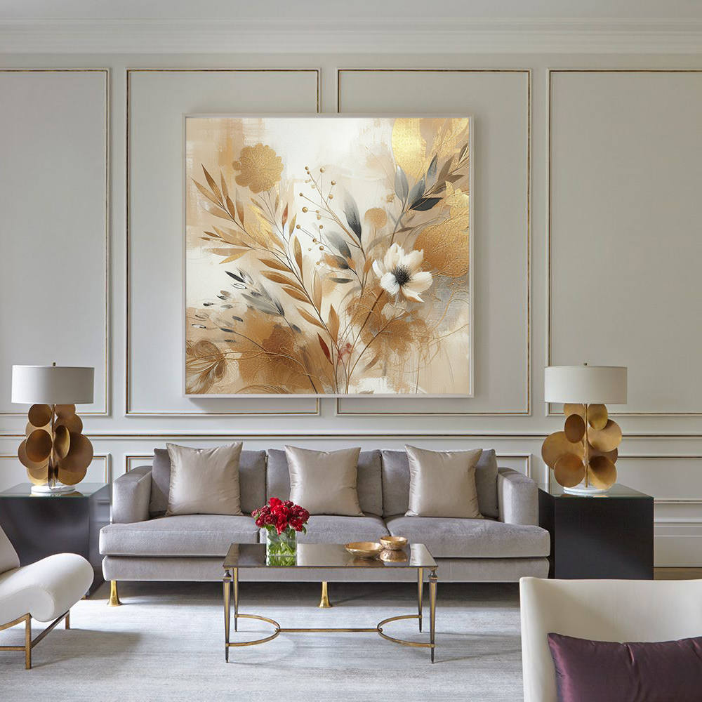 Touch of Brown Floral and Leaves Wall Art