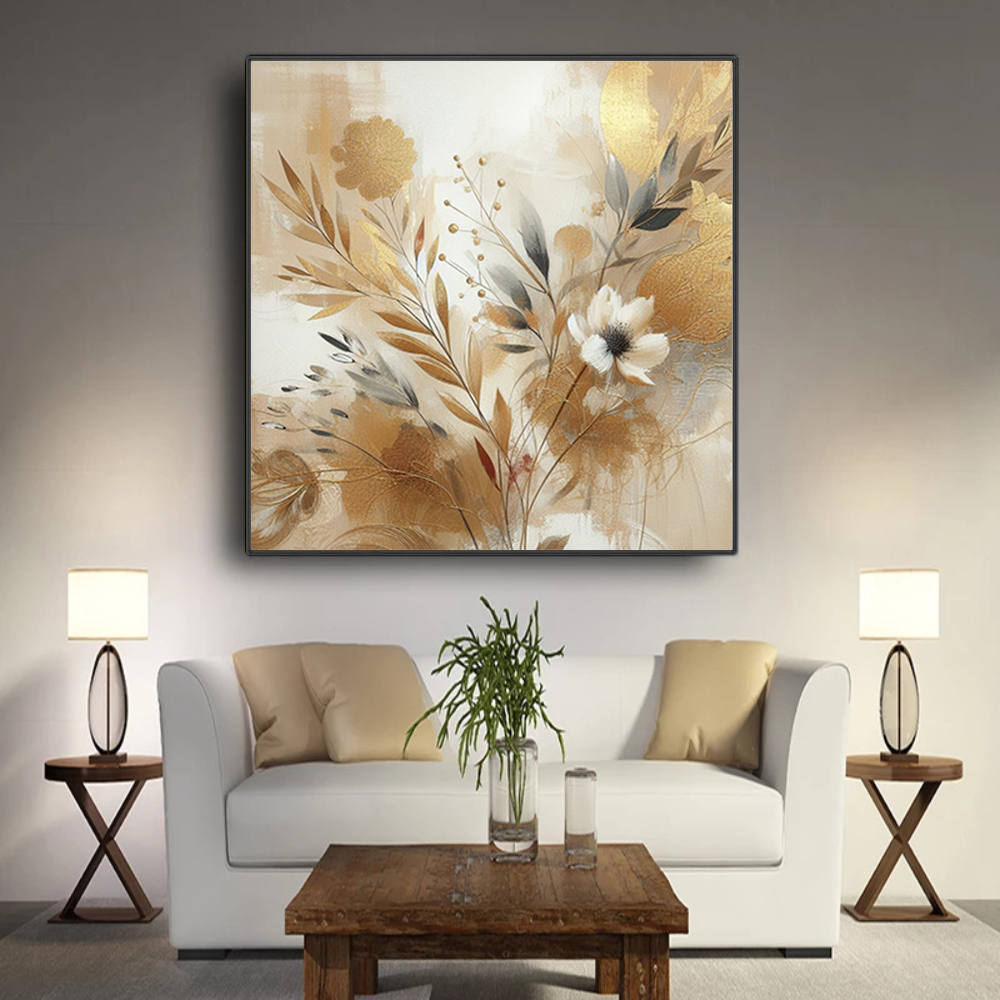 Touch of Brown Floral and Leaves Wall Art